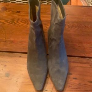 J. Crew $228 Low-Heel Suede Ankle Boots Grey